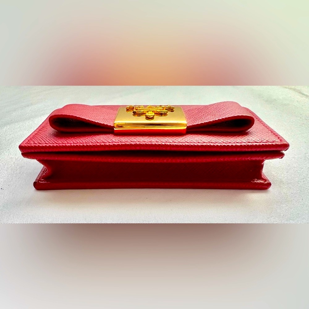 PRADA Bow Card Holder Coin Purse Case - Picture 2 of 10